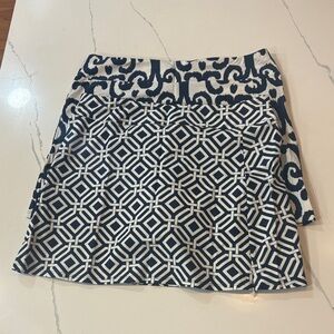 2 Jude Connally Navy and White Geometric Skort